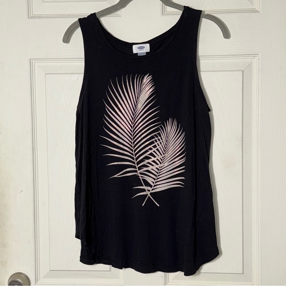 Old‎ Navy Sleeveless Top with Golden Leaf Design Sz Medium